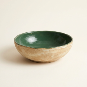 Deep green serving bowl